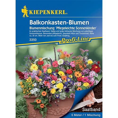 Blumenmischung Balkonkasten-Blumen Pflegeleichte Sonnenkinder, Saatband interface.art Bild 1 Blumenmischung Balkonkasten-Blumen Pflegeleichte Sonnenkinder, Saatband interface.image 1 interface.art 96514
